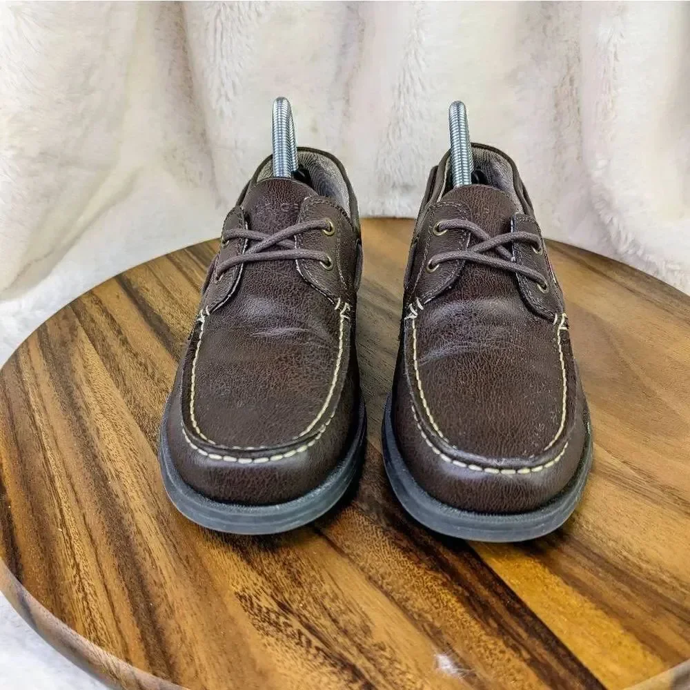 Tommy Hilfiger Mens Leather 2-Eye Low-Top Round Toe Boat Shoes Black Size 9